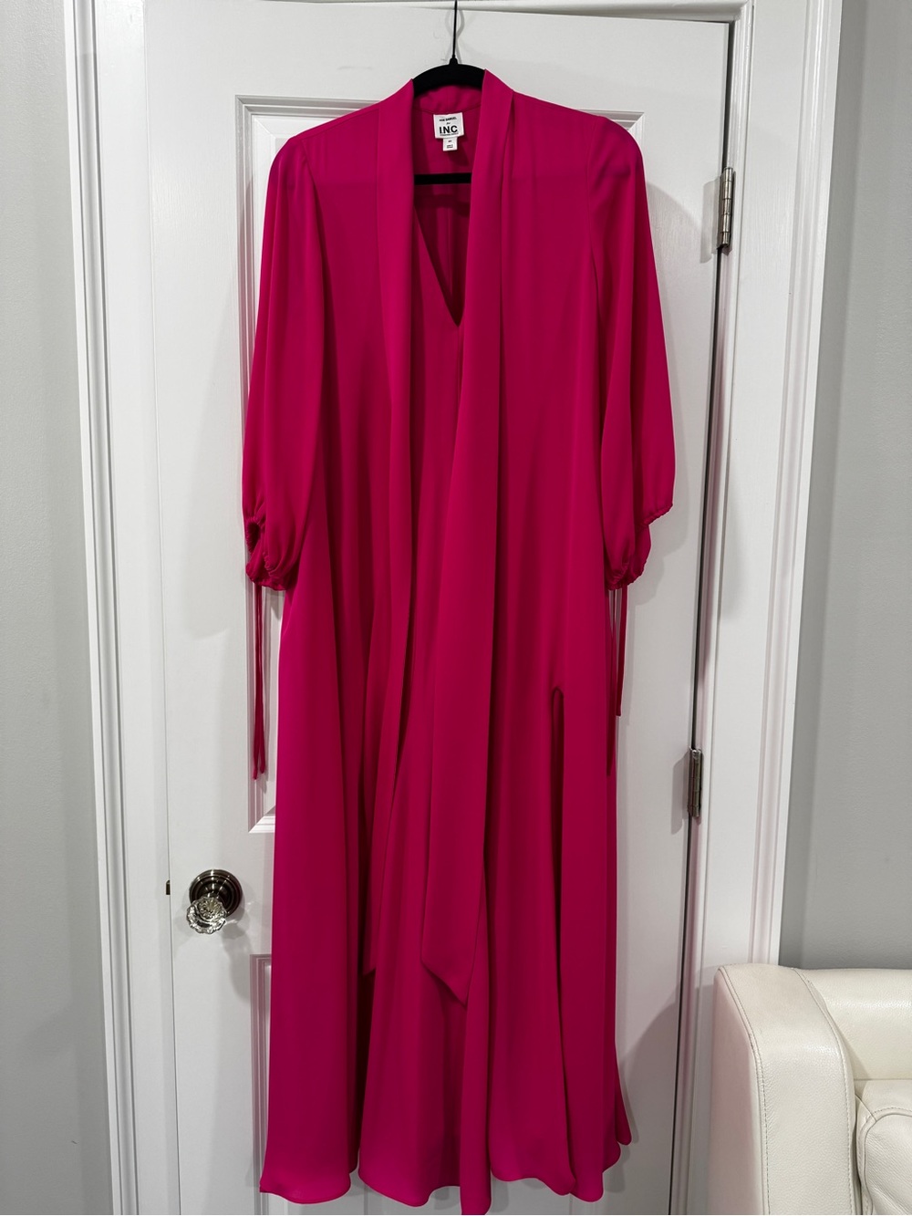 INC International Concepts Hot Pink V-Neck Maxi Dress